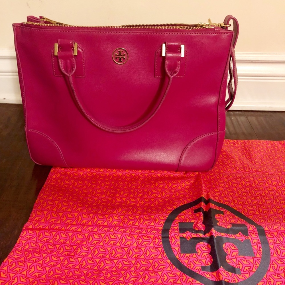 Tory Burch Large Fuchsia Robinson Tote